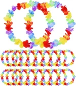 Hawaii Çiçekli Boyun Kolyesi - Renkli Tropikal Parti Leisi 12 Adet thumbnail 2