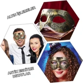 Altın Eskitme Yüz Maskesi - Antik Tarz Balo Maskesi thumbnail 1