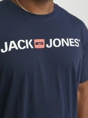 Jack Jones Carp Logo Büyük Beden Erkek Tişört 12184987 - 7