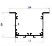 LED Kanal Profil Alüminyum Sıva Altı Kasa 1 Metre 2185 SA 40x48mm Opak Pleksi Yan Kapak ve Yay Dahil - 2