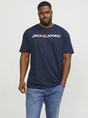 Jack Jones Carp Logo Büyük Beden Erkek Tişört 12184987 - 1