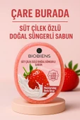 Biobiens - Süt & Çilek Özlü Doğal Süngerli Sabun 135 gr - 1
