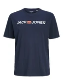 Jack Jones Carp Logo Büyük Beden Erkek Tişört 12184987 - 5