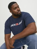 Jack Jones Carp Logo Büyük Beden Erkek Tişört 12184987 - 3