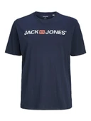 Jack Jones Carp Logo Büyük Beden Erkek Tişört 12184987 - 6