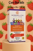 Moonlife - Çilek Aromalı Vitamin Mix 150 Ml (Çinko & Vitamin C & Vitamin D) - 1