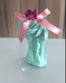 Kokulu Doğal romantik aşıklar görünümlü yeşil renk Dekoratif  mum thumbnail 1