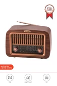 Torima D-59 Ahşap Nostalji Radyo Kablosuz Bluetooth Hoparlör thumbnail 1