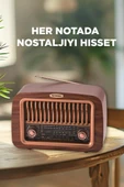 Torima D-59 Ahşap Nostalji Radyo Kablosuz Bluetooth Hoparlör thumbnail 2