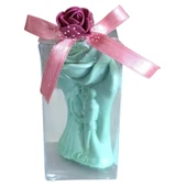 Kokulu Doğal romantik aşıklar görünümlü yeşil renk Dekoratif  mum thumbnail 4