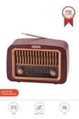 Torima D-59 Kahverengi Nostalji Radyo Kablosuz Bluetooth Hoparlör - 1