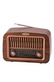 Torima D-59 Ahşap Nostalji Radyo Kablosuz Bluetooth Hoparlör thumbnail 4