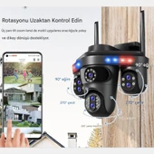 S316 WİFİ Güvenlik Kamerası 4 Kameralı 20MP ULTRA HD PTZ Hareketli Sesli Gece Görüşlü Akıllı Kamera - 4