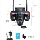 S316 WİFİ Güvenlik Kamerası 4 Kameralı 20MP ULTRA HD PTZ Hareketli Sesli Gece Görüşlü Akıllı Kamera - 8