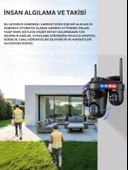 S316 WİFİ Güvenlik Kamerası 4 Kameralı 20MP ULTRA HD PTZ Hareketli Sesli Gece Görüşlü Akıllı Kamera - 3