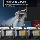 S316 WİFİ Güvenlik Kamerası 4 Kameralı 20MP ULTRA HD PTZ Hareketli Sesli Gece Görüşlü Akıllı Kamera - 5