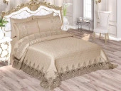 İlayda Fransız Güpürlü Brokar Pike Takımı Bej thumbnail 1