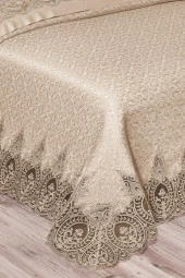 İlayda Fransız Güpürlü Brokar Pike Takımı Bej thumbnail 6