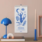Tarihsiz Doğum Günü Takvimi, Denizkıızı, Okyanus Sanatı Takvim, 12 Aylık Sürekli Takvim, 14 x 29,7 cm, Planlayıcı Takvim thumbnail 1