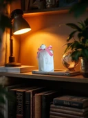 Salıncakdaki  çocuklar görünümlü Kokulu Doğal beyaz renk Dekoratif  mum thumbnail 1