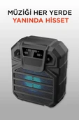 Torima GTS-1397 Siyah 6,5 inc RGB Ledli Taşınabilir Bluetooth Hoparlör Parti Speaker thumbnail 4