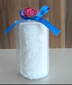 Kar taneleri arasında Taçlı prenses gül ve yıldız görünümlü Kokulu Doğal beyaz renk Dekoratif  mum thumbnail 3