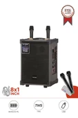 Torima D71 Profesyonel Çift  Mikrofonlu BT Kablosuz Hoparlör Bass Ses Kutusu Speaker thumbnail 1