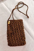 El Örgüsü Kahverengi Hasır Çanta  Bohem Yaz Omuz Çantası, Günlük Şık Plaj Çantası Kadın thumbnail 2
