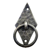 Antika Tarz Dekoratif Pirinç Dik Baklava Halka , Mobilya Kulbu - 82x41 Mm, Oksit - 1