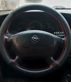 DİKİŞLİ DİREKSİYON KILIFI NOKTALI DERİ MİNİKARE KARBON DERİ KIRMIZI DİKİŞLİ OPEL VECTRA B KASA thumbnail 1