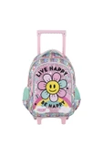 Muggle 2 Bölmeli Live Happy Çekçekli Okul Sırt Çantası Pembe - 5