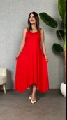 Kadın Omuz Askılı Toka Detay Maxi Boy Elbise thumbnail 2