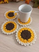 Ayçiceği Bardak Altlığı 2 Adet thumbnail 1