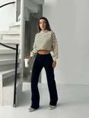 Fit comfort siyah salaş pantolon A6011 - 3