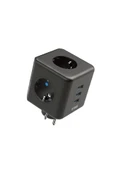 Termal Akım Korumalı Isıya Dayanıklı 3’lü Duvar Tipi Priz 3x Usb 1x Type-c - 1