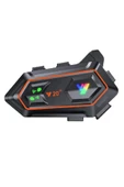 Y20 2x 1000m Telsiz Mesafeli 2 Kişi Bağlantılı Bluetooth Kask Kulaklık Fenerli İntercom - 1