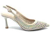 Feles Arkası Açık Zümrüt Taş Detaylı Stiletto Kadın Ayakkabı thumbnail 7