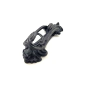 Antika Tarz Dekoratif Pirinç Doğa Kapı Tokmağı, Taktak - 205x73 Mm, Oksit - 1