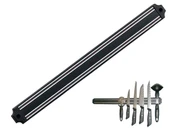 Mutfak Duvarına Monte Mıknatıslı Geniş Bıçak Tutucu Stand - 55 Cm - Siyah - Paslanmaz Çelik - 1