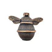 Antika Tarz Dekoratif Pirinç Arı Kapı Tokmağı, Taktak - Küçük, 123x150mm, Antik - 1