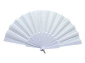Plastik Düz Kumaş Yelpaze 12'li Beyaz - 1