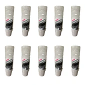 Pappbeger Kulplu Saplı 175 Ml. 6 Oz Kraft Karton Bardak - Gri - 30 Adetlik 10 Paket - 1