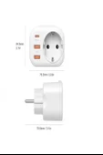 Ac-115 2500w 3.4a 2usb 1type-c 1soket Akım Korumalı Şarj Adaptörü Priz Çoğaltıcı - 3