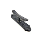 Antika Tarz Dekoratif Pirinç Çiçekli Pencere Kolu - 165x38 Mm, Oksit - 1