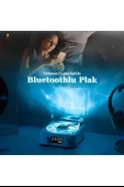 Waves Nostalji Plak Görünümlü Bluetooth Hoparlör 3d Ses Dalgası Retro Müzik Plak Mavi thumbnail 3