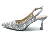 Feles Arkası Açık Zümrüt Taş Detaylı Stiletto Kadın Ayakkabı thumbnail 4