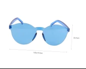 Sert Mika Oval Şekilli Çerçevesiz Mavi Gözlük Retro Parti 5x14 Cm thumbnail 2