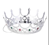 Taşlı Rönesans Kostümlü Kraliyet Ortaçağ Gümüş Kraliçe Prenses Tacı thumbnail 2