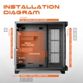 GAMEAGLE STORM BİLGİSAYAR KASASI + 850W +80 POWER + SIVI SOĞUTMA (SİYAH) - 8