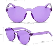 Sert Mika Oval Şekilli Çerçevesiz Mor Gözlük Retro Parti 5x14 Cm thumbnail 2